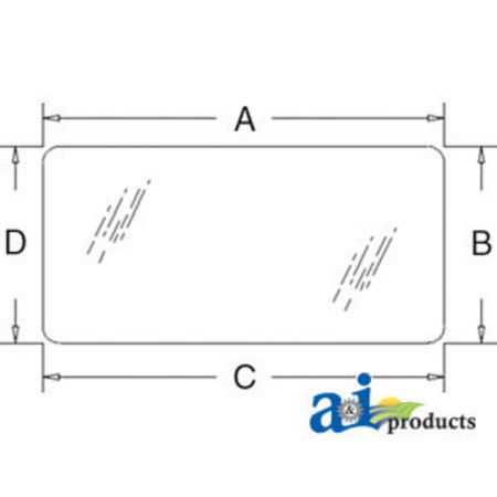 A & I PRODUCTS Glass, Rear, Lower - Tinted 26" x17" x4.5" A-R201481